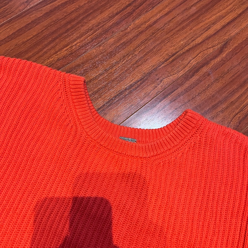 orange cropped free people knit